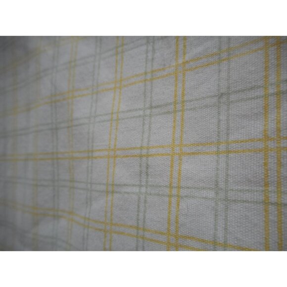 Martha Stewart Yellow Green checked Full Double Flat Sheet USA made cotton blend - Picture 2 of 4